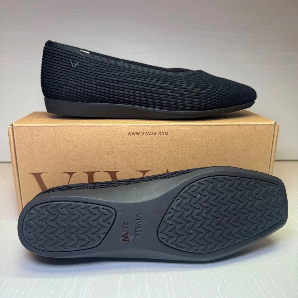 VIVAIA Margot Walker Black‎ Flats | NWT - EU 38 / US 7–7.5 + FREE Cozy Slippers